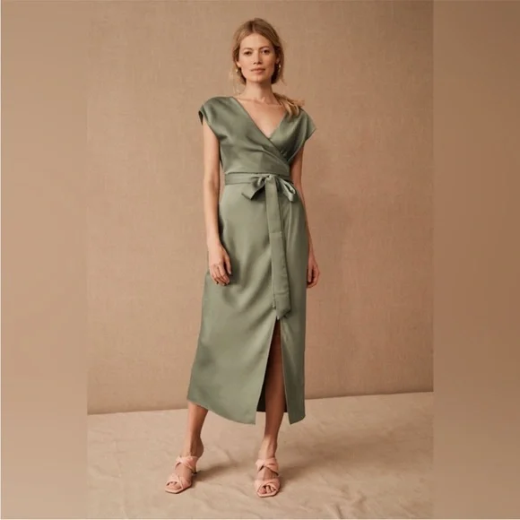 Bhldn Dresses | Bhldn Sage Green Midi Dress | Color: Green | Size: 12 | Brittpanuzio's Closet